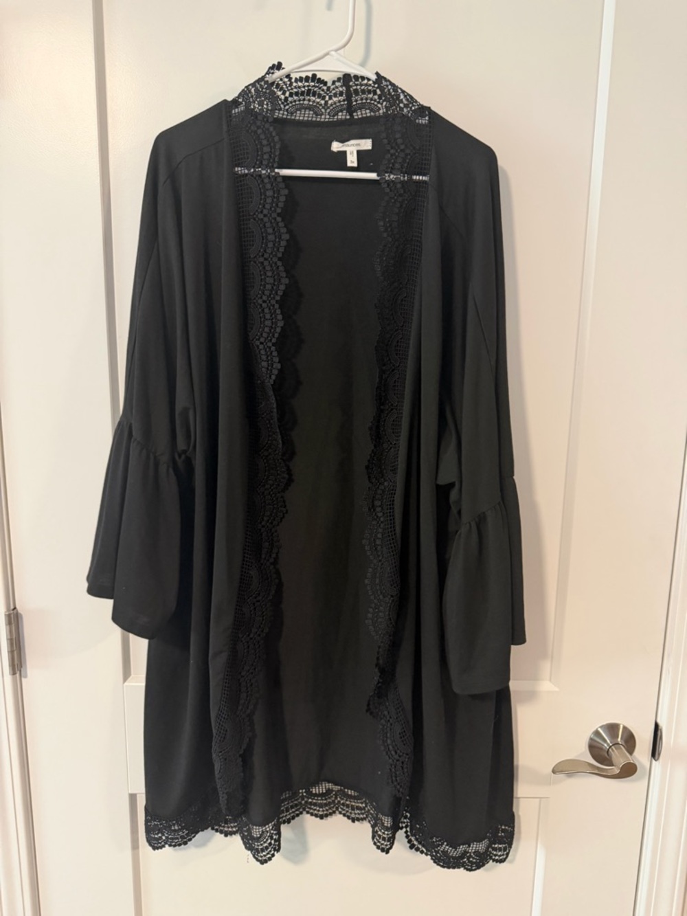 Women’s Maurice’s Black Crochet Trim Kimono 3x